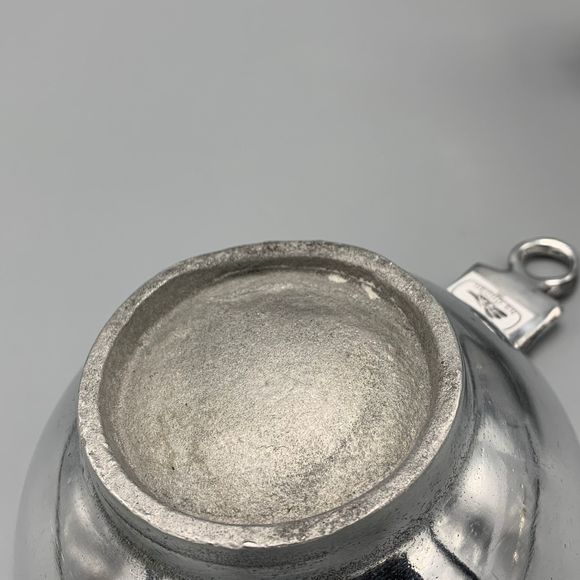 Two VTG Pewter Zig Zag Ornament Shaped Dip Bowls w/Heart Spoon & Knife Spreader - Picture 6 of 9